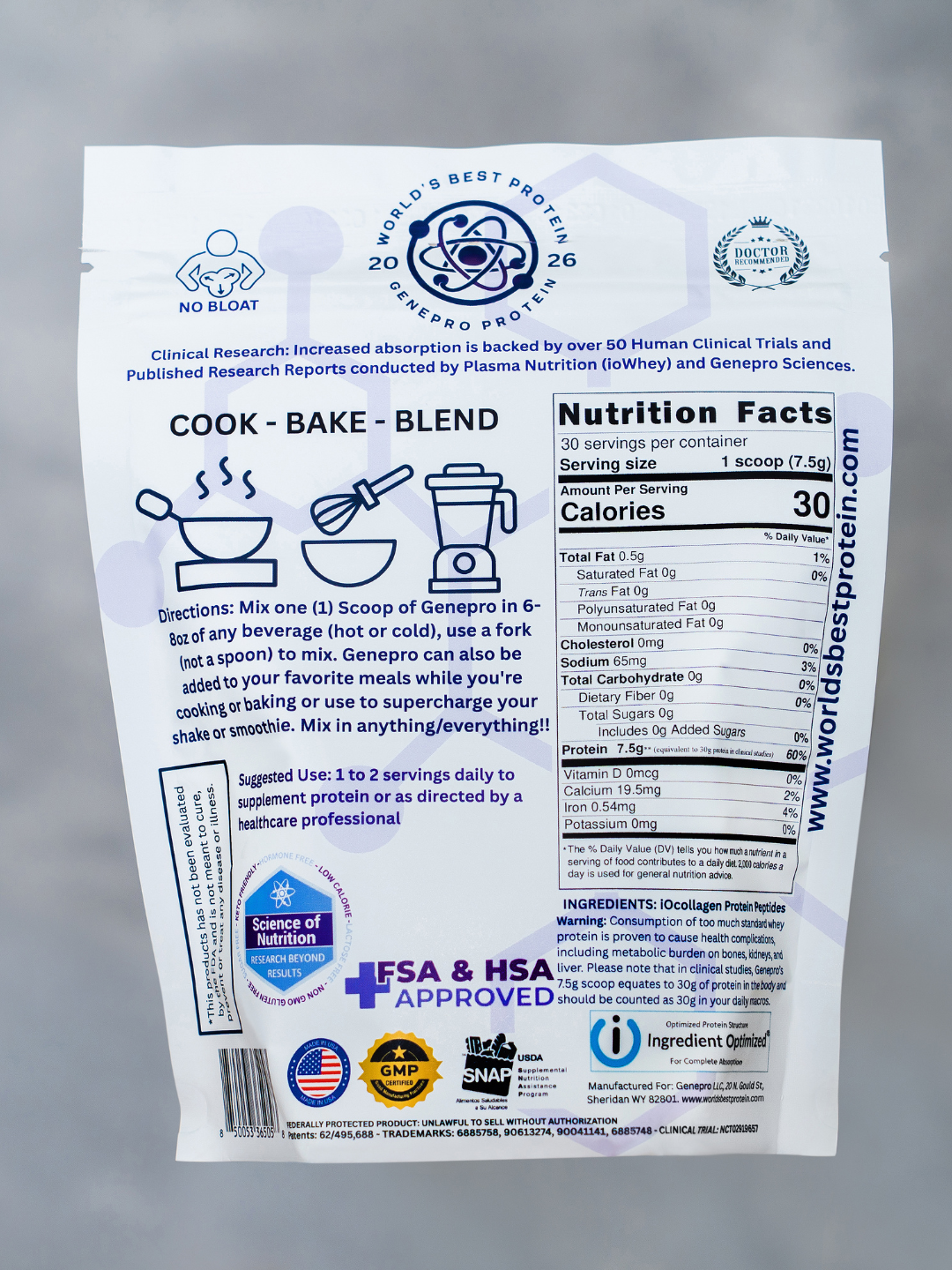 Genepro NexGen Collagen Flavorless Protein